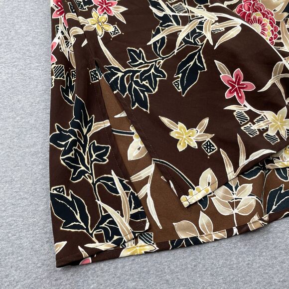 Vintage Kathie Lee Floral Maxi Skirt 14 Brown Pink Fairycore Hippie Grunge 90s - Picture 9 of 13